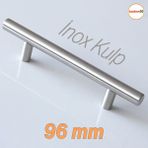 Badem10 Pürüzsüz Inox Metal Kulp (96 mm - 9.6 Cm) Mobilya Mutfak Çekmece Dolap Dolabı Kulbu Kulpu Kulpları