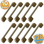 Badem10 Radus 10 Adet Antik Sarı Metal 128 mm 12.8 cm Mobilya Çekmece Mutfak Dolap Kulpları Kulbu Kulpu
