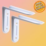 Badem10 Raf Altı Raf Tutucu Ayak Ferforje Beyaz Klas 16.5 x 12 cm 2 ADET (No:1)