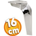Badem10 Repla Lüks 16 cm Parlak Krom Baza Mobilya Kanepe Sehpa TV Ünitesi Koltuk Ayağı