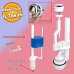 Badem10 Rezervuar İç Düzenek Otomatik Su Dolum Basmalı İç Takımı Alafranga Tuvalet Klozet Sifon Çift Basma