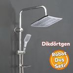 Badem10 Robot Tepe Duş Seti Takımı Shower Yağmurlama Dikdörtgen Banyo Masaj Duş Başlığı Sistemi Krom