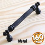 Badem10 Şah Kulp Mobilya Mutfak Dolabı Çekmece Dolap Kulpları Kapak Kulpu Kulbu Siyah 160 mm Metal