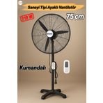 Badem10 Sanayi Tipi 75 cm 210W Ayaklı Kumandalı Vantilatör Sessiz Geniş Alanlara Uygun Endüstriyel Güçlü Fan