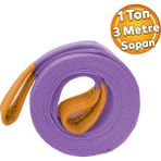 Badem10 Sapan Lila Renk Polyester Spanzet 1 Ton 3 Metre Sağlam Yük Kaldırma Taşıma İndirme Halat