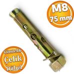 Badem10 Saplamalı Gömlek Çelik Dübel M8x75 mm Raf Montaj Bağlantı Zemin Monte Tavan Beton Asma Aparat