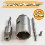 Badem10 Sds Elmas Beton Delme Pançı 40 mm Yüksek Performanslı Beton ve Duvar Delme Pançı - Gri