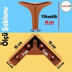 Badem10 Sedef 6'lı Çekyat Koltuk Kanepe Destek Ayağı 14 cm Kahverengi Baza Set Mobilya TV Ünitesi