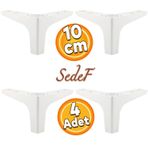 Badem10 Sedef Lüks 10 cm Beyaz 4 Adet Mobilya Kanepe Sehpa TV Ünitesi Koltuk Ayağı