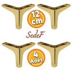 Badem10 Sedef Lüks 12 cm Gold 4 Adet Mobilya Kanepe Sehpa TV Ünitesi Koltuk Ayağı