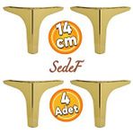 Badem10 Sedef Lüks 14 cm Gold 4 Adet Mobilya Kanepe Sehpa TV Ünitesi Koltuk Ayağı