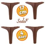 Badem10 Sedef Lüks 17 cm Ahşap Deseni Kahverengi 4 Adet Mobilya Kanepe Sehpa TV Ünitesi Koltuk Ayağı