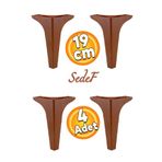 Badem10 Sedef Lüks 19 cm Ahşap Desenli Baza 4 Adet Mobilya Kanepe Sehpa TV Ünitesi Koltuk Ayağı