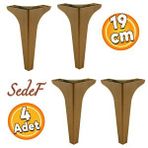 Badem10 Sedef Lüks 19 cm Koyu Ceviz Baza 4 Adet Mobilya Kanepe Sehpa TV Ünitesi Koltuk Ayağı