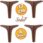Badem10 Sedef Lüks Mobilya Kanepe Tv Ünitesi Koltuk Ayağı 17 Cm Ahşap Deseni Kahverengi Ayakları 4 Adet