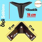 Badem10 Sedir Lüks 14 cm Siyah 4 Adet Baza Mobilya Kanepe Sehpa TV Ünitesi Koltuk Ayağı
