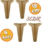 Badem10 Sedir Lüks Mobilya Kanepe Sehpa Tv Ünitesi Konsol Koltuk Ayağı Koyu Ceviz 18 cm Ayakları (4 Adet)
