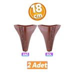 Badem10 Seher 1 Çift 18 cm Kahverengi Baza Avangart Mobilya Kanepe Sehpa Çekyat Koltuk Ayağı