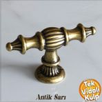 Badem10 Şehzade Düğme Antik Sarı Kulp Mobilya Çekmece Mutfak Dolabı Dolap Kulpları Kapak Kulpu Kulb Metal