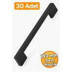 Badem10 (Sert Plastik) 30 Adet Köprü 192 mm Siyah Mobilya Mutfak Çekmece Dolap Dolabı Kulpu Kulbu Kulpları