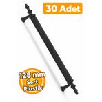 Badem10 (Sert Plastik) 30 Adet Polavit 128 mm Siyah Mobilya Mutfak Çekmece Dolabı Dolap Kulbu Kulpu Kulpları