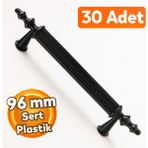 Badem10 (Sert Plastik) 30 Adet Polavit 96 mm Siyah Mobilya Mutfak Çekmece Dolap Dolabı Kulpu Kulbu Kulpları