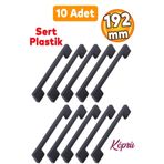 Badem10 (SERT PLASTİK) Köprü 192 Mm Siyah Mobilya Mutfak Çekmece Dolabı Dolap Kulpu Kulbu Kulpları 10 Adet