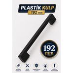 Badem10 (SERT PLASTİK) Köprü 192 Mm Siyah Mobilya Mutfak Çekmece Dolabı Dolap Kulpu Kulbu Kulpları