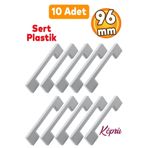 Badem10 (SERT PLASTİK) Köprü 96 Mm Beyaz Mobilya Mutfak Çekmece Dolabı Dolap Kulpu Kulbu Kulpları 10 Adet