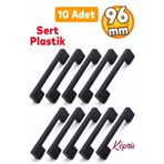 Badem10 (SERT PLASTİK) Köprü 96 Mm Siyah Mobilya Mutfak Çekmece Dolabı Dolap Kulbu Kulpu Kulpları 10 Adet