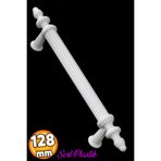 Badem10 (SERT PLASTİK) Polavit 128 Mm Beyaz Mobilya Mutfak Çekmece Dolap Kapak Dolabı Kulpu Kulbu Kulpları