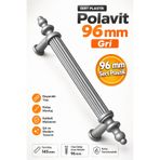 Badem10 (SERT PLASTİK) Polavit 96 Mm Gri Mobilya Mutfak Çekmece Dolap Dolabı Kapak Kulpu Kulpları Kulbu
