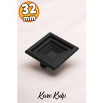 Badem10 (SERT PLASTİK) Prenses Kare Mobilya Mutfak Çekmece Dolap Dolabı Kulpu Kulbu 32 Mm Mat Siyah Kulpları