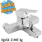 Badem10 Side Mix Banyo Bataryası Duvar Tipli Lavabo Mutfak Duş Musluğu Batarya Sıcak Soğuk Çift Su Girişli - Krom