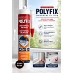 Badem10 Siyah Polyfix Üniversal Silikon 280 gr Pencere Kapı Banyo Pvc ve Ahşap Yüksek Esnek Silikon