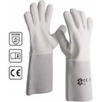 Badem10 Steelweld Argon Kaynak Eldiveni Deri Kaynakçı Koruyucu Eldiven No:11 (1 ÇİFT) - M - L - Şeffaf