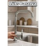 Badem10 Stella Mix Kuğu Eviye Bataryası Krom Kaplama Modern Tasarım Yüksek Gövdeli Mutfak Lababo Musluğu