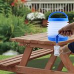 Badem10 Su Sebili Katlanabilir Termos Çeşmeli Körüklü 5.5 Litre Piknik Kamp Su Ayran Meşrubat İçecek Bidonu, Badem10