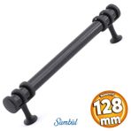Badem10 Sümbül Mobilya Mutfak Dolabı Çekmece Dolap Kulpları Kapak Kulpu Kulbu Siyah 128 mm Metal Kulp