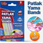 Badem10 Suya Dayanıklı 8 Adet Patlak Yama Bandı Deniz Yatağı Deniz Topu Şişme Havuz Tamir Bandı - Beyaz
