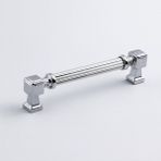 Badem10 Talas 128 mm Çizgili Krom Renk Metal Kulp Mobilya Çekmece Mutfak Dolabı Dolap Kulpları Kulb 22.4 cm