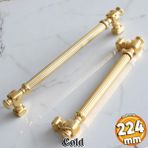 Badem10 Talas Altın Çizgi Metal Kulp 224 mm 22.4 cm Mobilya Çekmece Mutfak Dolabı Dolap Kapak Kulpları Kulbu