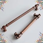 Badem10 Talas Antik Bakır Çizgili Metal Kulp Kulpu 192 mm Mobilya Çekmece Mutfak Dolabı Dolap Kulpları Kulbu