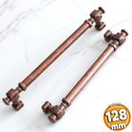 Badem10 Talas Antik Bakır Düz Metal Kulp 128 mm 12.8 cm Mobilya Çekmece Dolabı Mutfak Dolap Kulpları Kulb