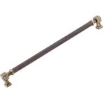 Badem10 Talas Antik Sarı Tırtıklı Metal Kulp 288 mm Kapak Kulpu Dayanıklı Kulpları Mobilya Çekmece Dolap