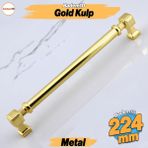 Badem10 Talas Gold Altın Kulp 224 mm Mobilya Çekmece Mutfak Dolabı Dolap Kapak Kulplar Kulb Kulp