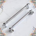 Badem10 Talas Krom Çizgili Metal Kulp Kulpu 224 mm Mobilya Çekmece Mutfak Dolabı Dolap Kulpları Kulbu