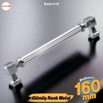 Badem10 Talas Metal Gümüş Kulp 160 mm -16 cm Mobilya Çekmece Mutfak Dolabı Dolap Kapak Kulpu