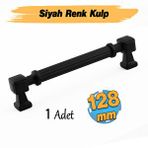 Badem10 Talas Siyah Çizgili Metal Lüks Kulp 128 mm 12.8 cm Mobilya Mutfak Çekmece Dolabı Dolap Kulpları Kulb