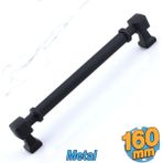 Badem10 Talas Siyah Renk Metal Kulp 160 mm Mutfak Dolap Çekmece Mobilya Dolabı Kapak Kulpları 16 cm